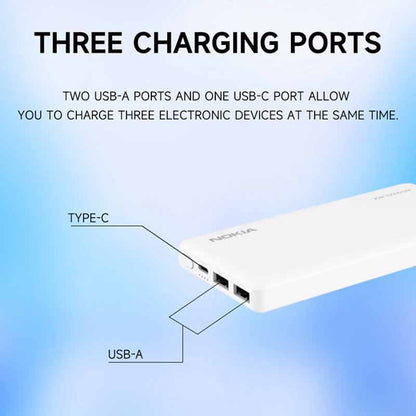 Nokia 20W Fast-charging Power Bank PD+QC [P6203-1] [10,000mAh] [3 Ports]