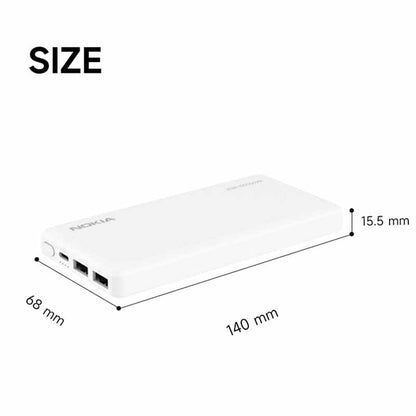 Nokia 20W Fast-charging Power Bank PD+QC [P6203-1] [10,000mAh] [3 Ports]