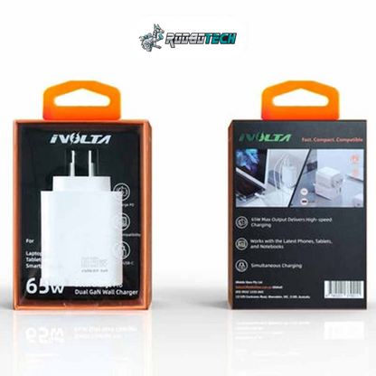 iVolta BOOST↑GaN 65W USB-C PD + USB-A Wall Charger [Certified]