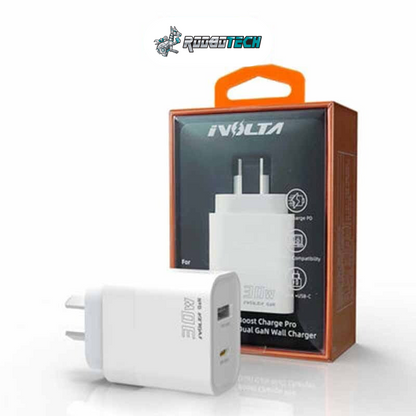 iVolta BOOST↑GaN 30W USB-C PD + USB-A Wall Charger [Certified]