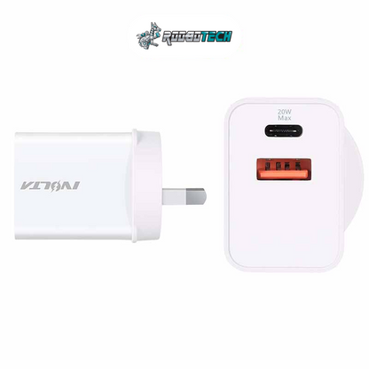 iVolta BOOST↑Volt 20W USB-C PD + USB-A Wall Charger [Certified]