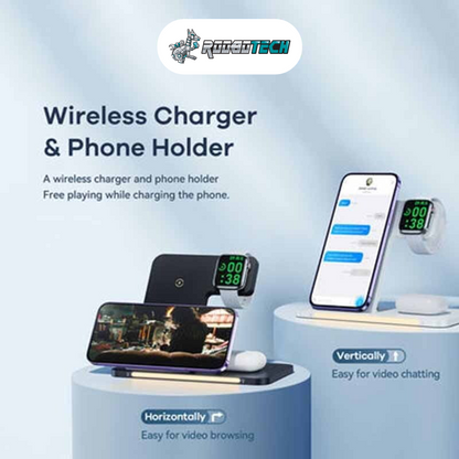 Remax [RP-W70] High Power 3 in 1 Foldable Wireless Charger, 22W