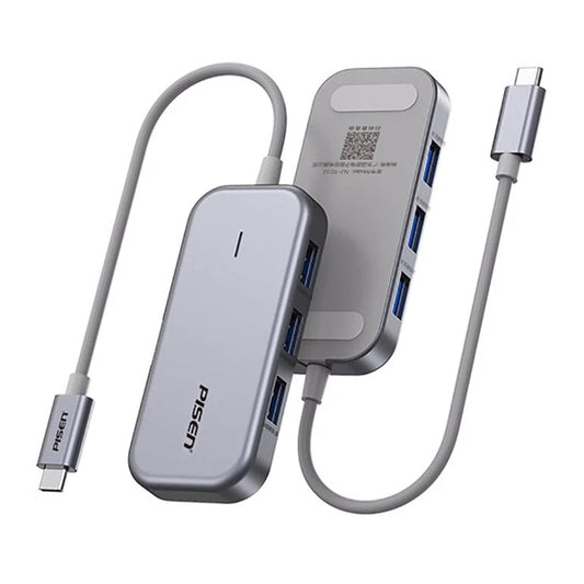 PISEN USB-C to 6- in-1 Multi-functional Docking Station Charging HUB - Grey