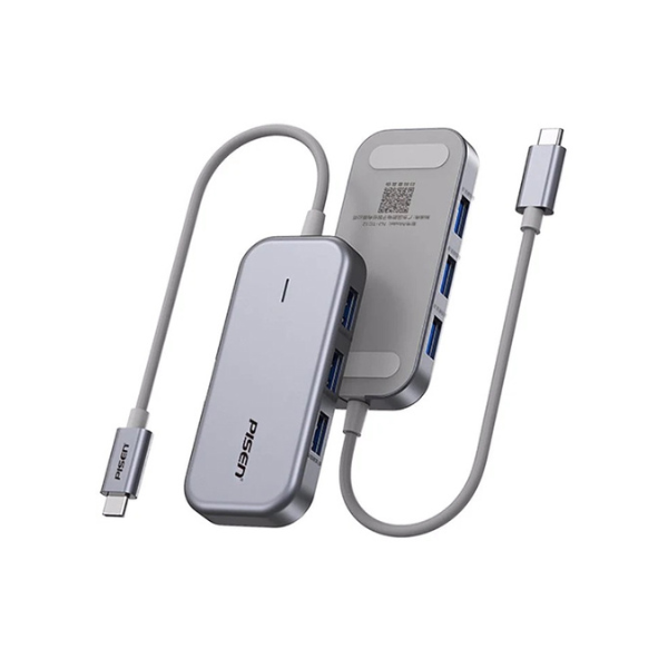 PISEN USB-C to 6- in-1 Multi-functional Docking Station Charging HUB - Grey