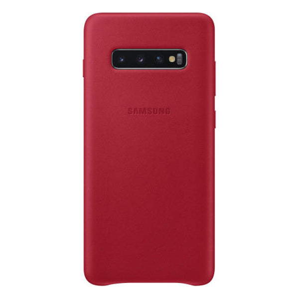 Samsung Leather Cover for Samsung Galaxy S10 Plus Red